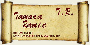 Tamara Ramić vizit kartica